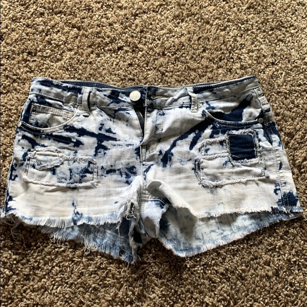 Acid-Wash Denim Shorts